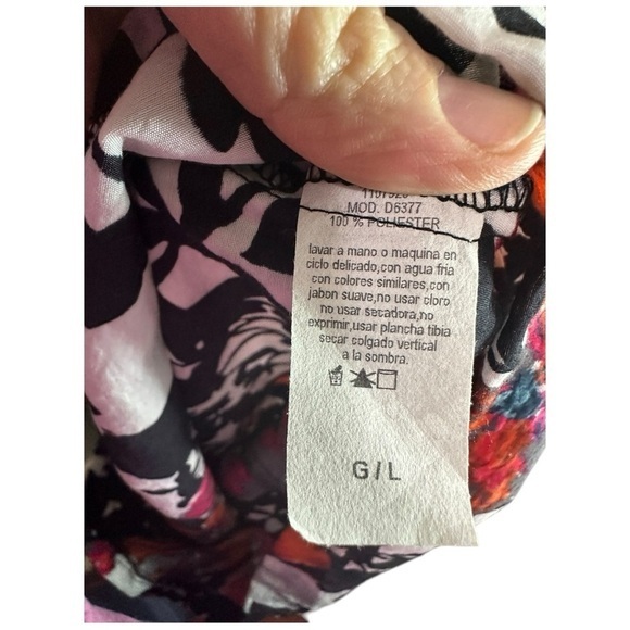 Janice Floral Strapless Dress with Hot Pink Sash – Size Large (G/L) - Picture 6 of 7